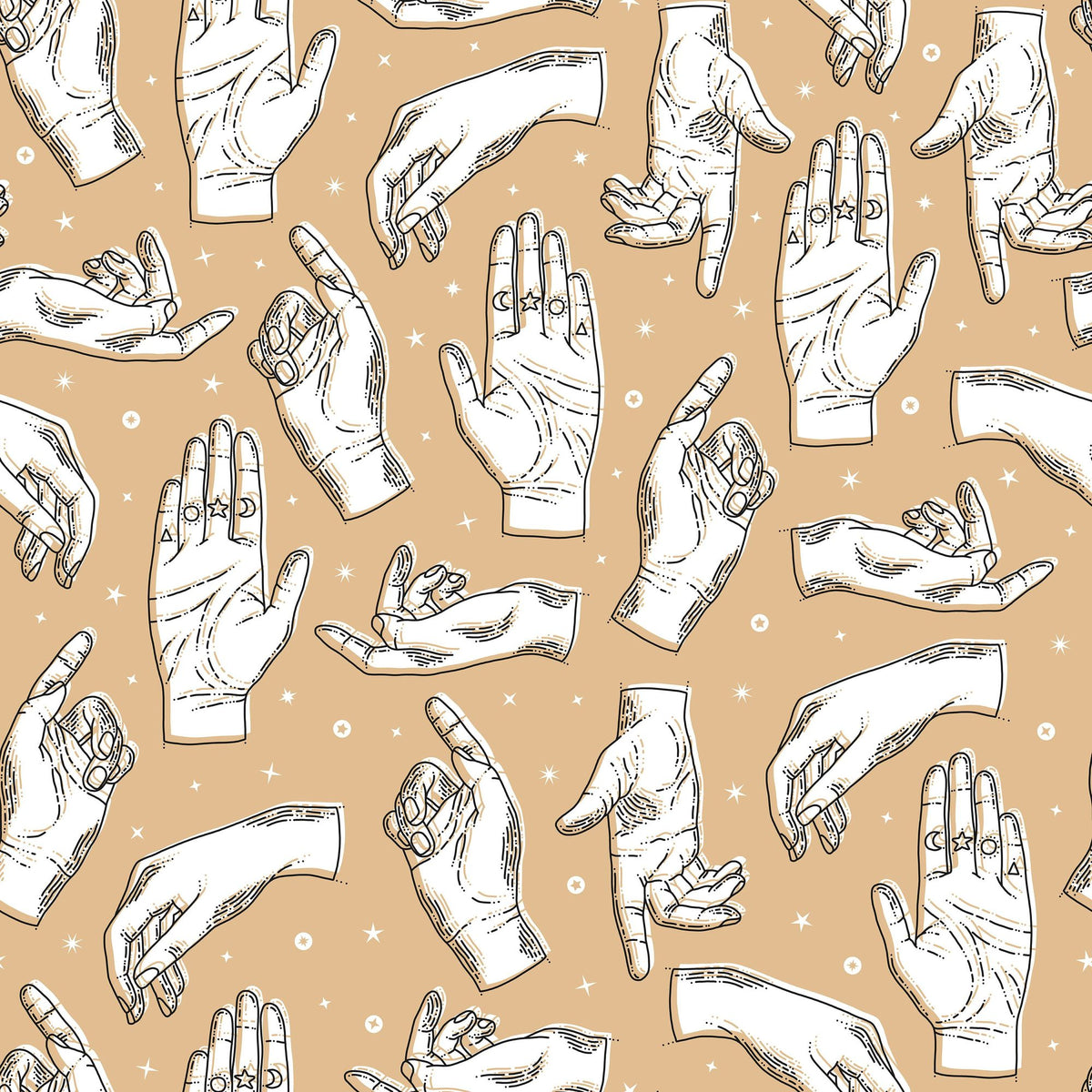 The Palm Reader Gold Mural Wallpaper - pure wallpaper artwork