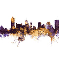 Memphis Tennessee Skyline Purple & Gold Mural Wallpaper - pure wallpaper artwork