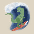 Surfing T-Rex Mural Wallpaper - pure wallpaper artwork