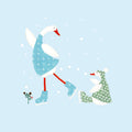 Ducks in the Snow III Mural Wallpaper - pure wallpaper artwork