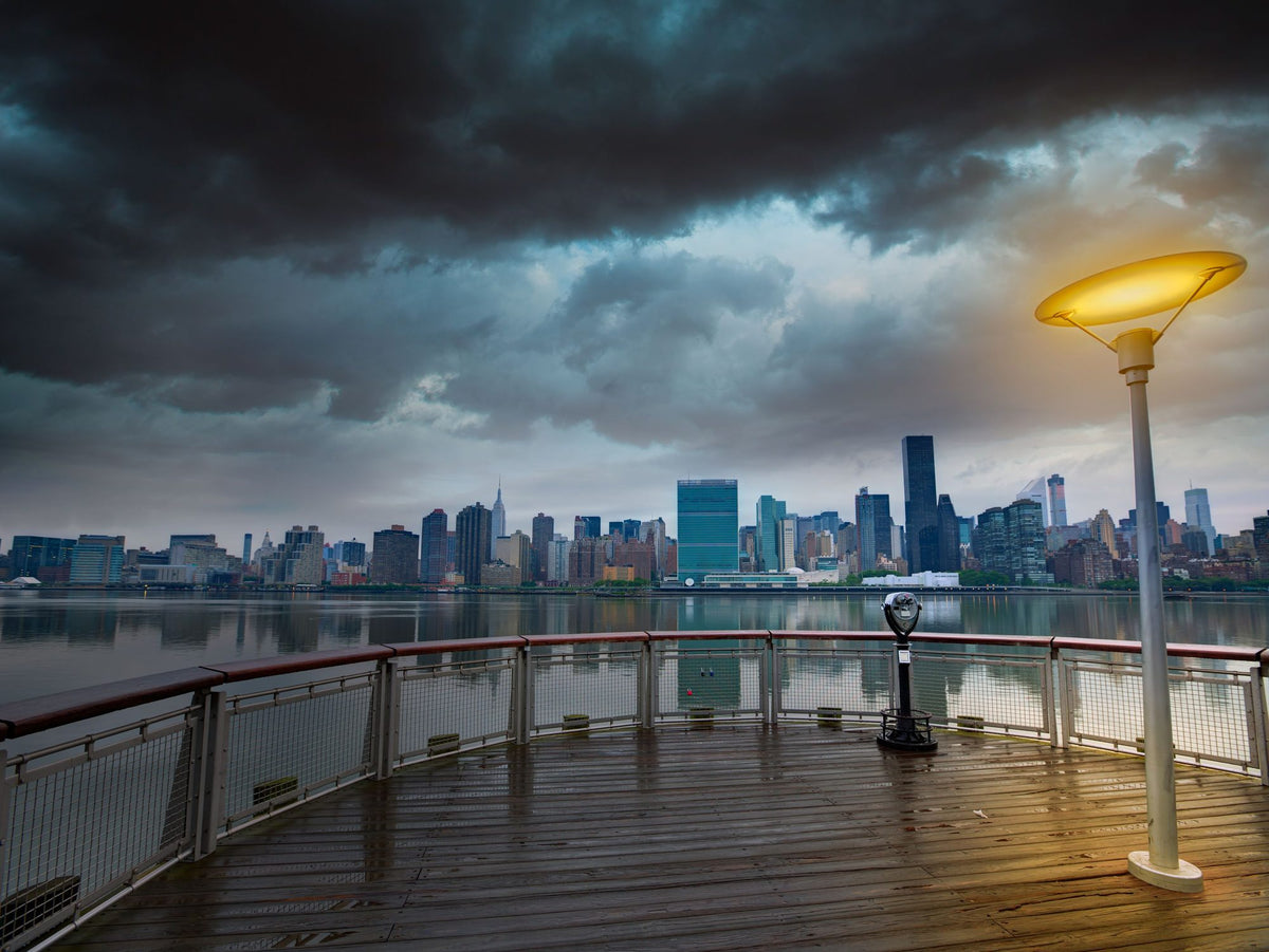 East River Dusk Mural Wallpaper - pure wallpaper artwork