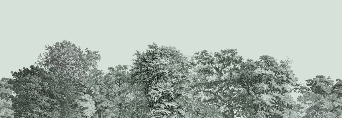 Over the Treetops, Seafoam Mural Wallpaper - pure wallpaper artwork