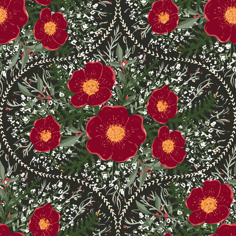 Yuletide Camelia, Coffee Mural Wallpaper