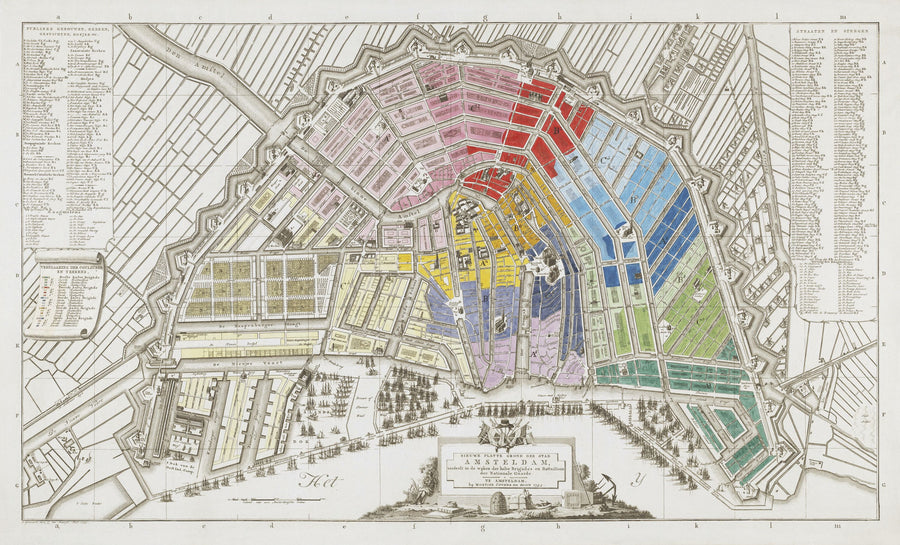 Vintage Amsterdam Map (1795) Mural Wallpaper