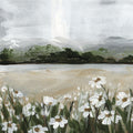 Wildflowers Among the Landscape Mural Wallpaper - Neutral Tone - pure wallpaper artwork