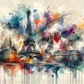 Watercolor Skyline Paris II Mural Wallpaper - pure wallpaper artwork