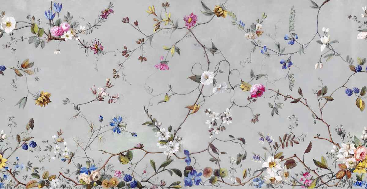 Floral Heaven, Vibrant Mural Wallpaper - pure wallpaper artwork