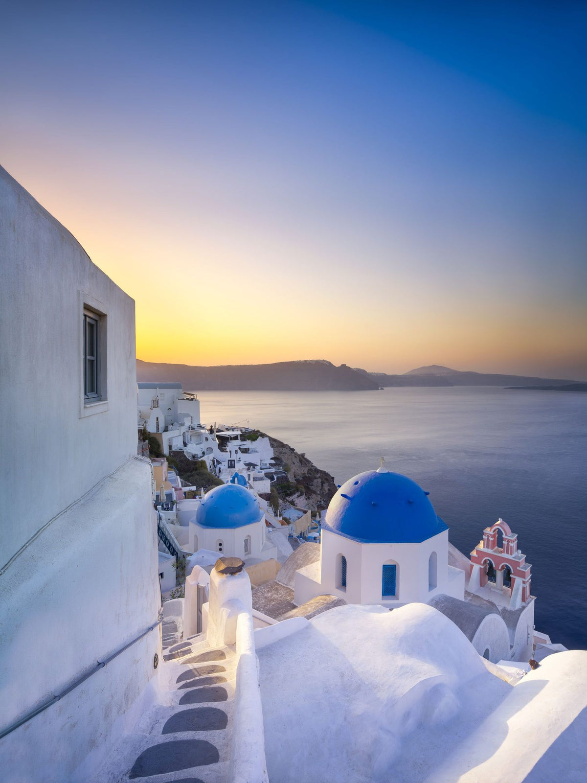 Santorini Sunrise Mural Wallpaper - pure wallpaper artwork