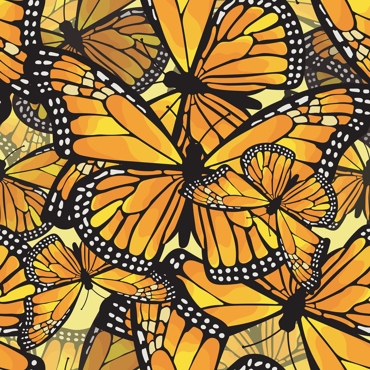 Monarch Movements, Sunflower Mural Wallpaper - pure wallpaper artwork