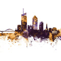Lyon France Skyline Purlpe & Gold Mural Wallpaper - pure wallpaper artwork