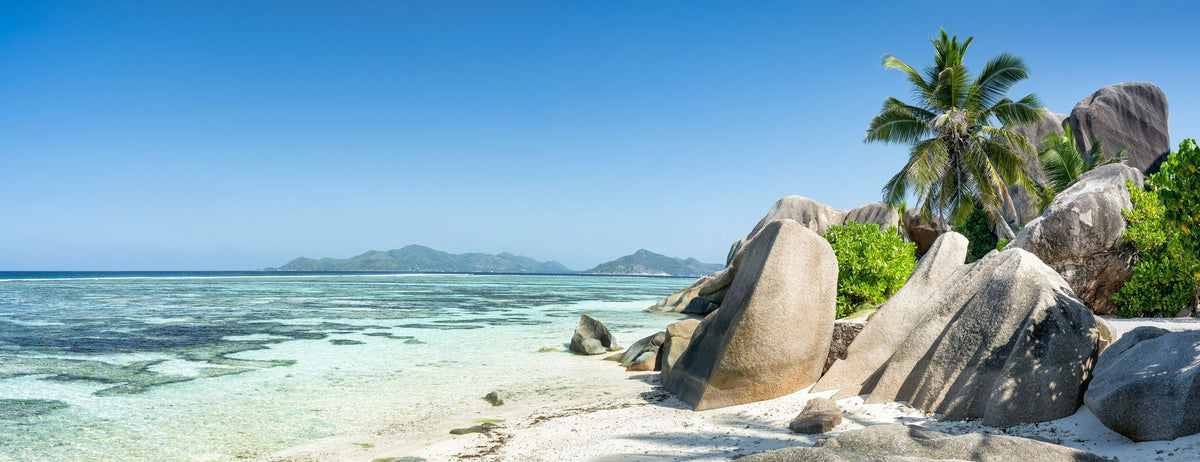 Rock Beach Mural Wallpaper - Blue Tone - pure wallpaper artwork