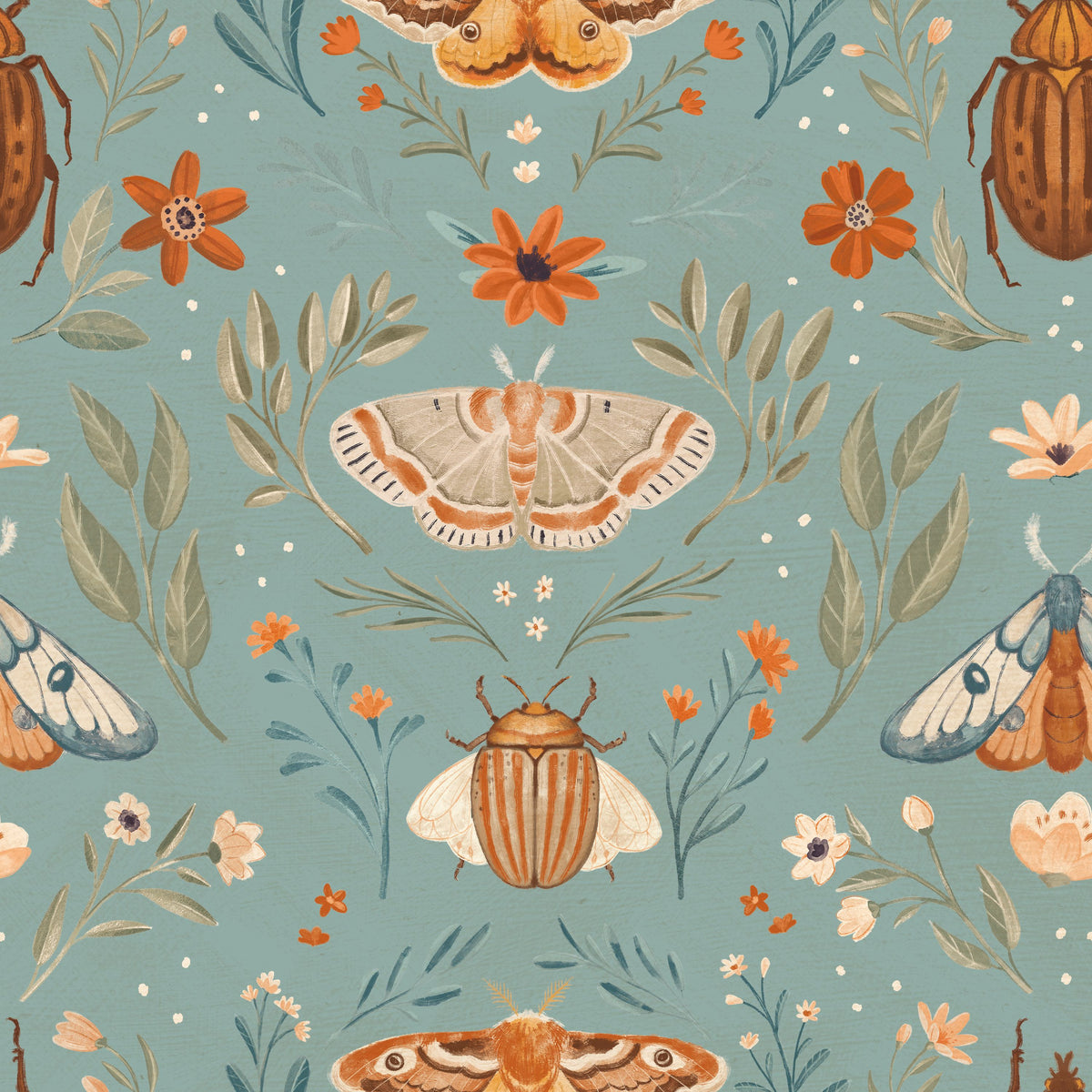 Papilion Chase Blue Mural Wallpaper - pure wallpaper artwork