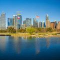 Urban Waterfront Mural Wallpaper - Blue Tone - pure wallpaper artwork