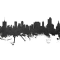 Tulsa Oklahoma Skyline Black & White Mural Wallpaper - pure wallpaper artwork