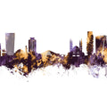 Tirana Skyline Purple & Gold Mural Wallpaper - pure wallpaper artwork