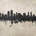 San Diego California Skyline Concrete Mural Wallpaper - pure wallpaper artwork