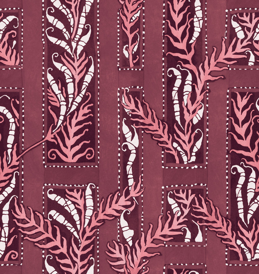 Samarkand Ferns, Rose Dust Mural Wallpaper