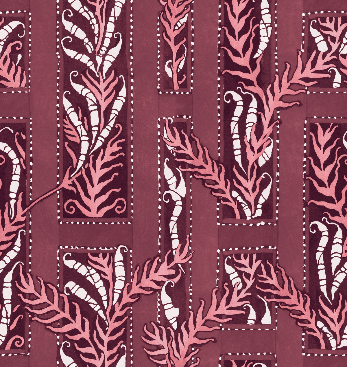 Samarkand Ferns, Rose Dust Mural Wallpaper - pure wallpaper artwork