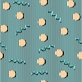 Memphis Dots & Stripes, Cyan Mural Wallpaper - pure wallpaper artwork