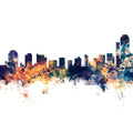 Wilmington Delaware Skyline Blue & Bronze Mural Wallpaper - pure wallpaper artwork