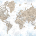 World Map Cities - Ghada Mural Wallpaper - pure wallpaper artwork