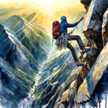 The Climber's Dance with Nature Mural Wallpaper - pure wallpaper artwork