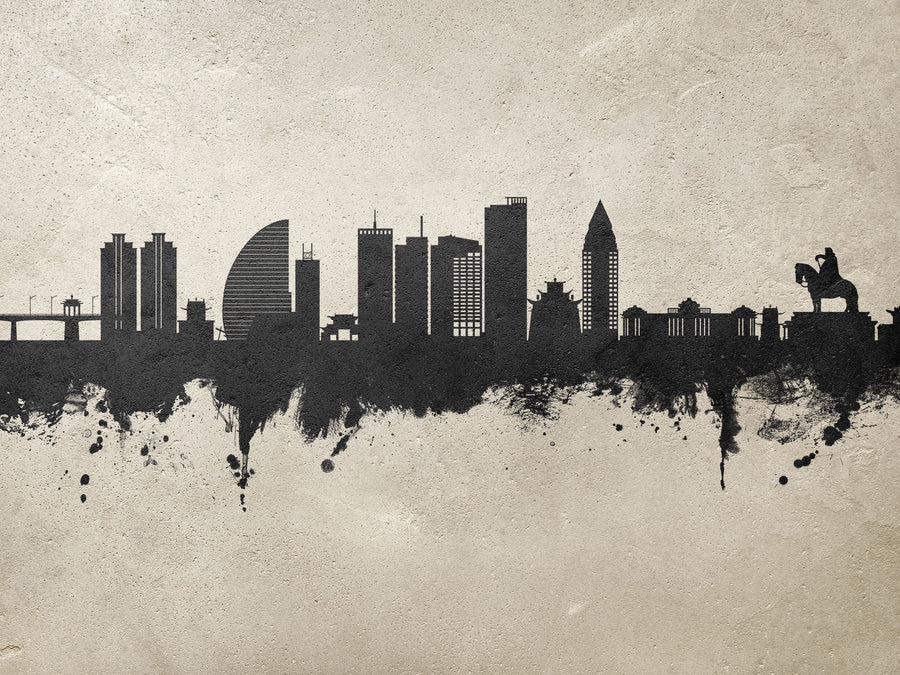 Ulaanbaatar Mongolia Skyline Concrete Mural Wallpaper