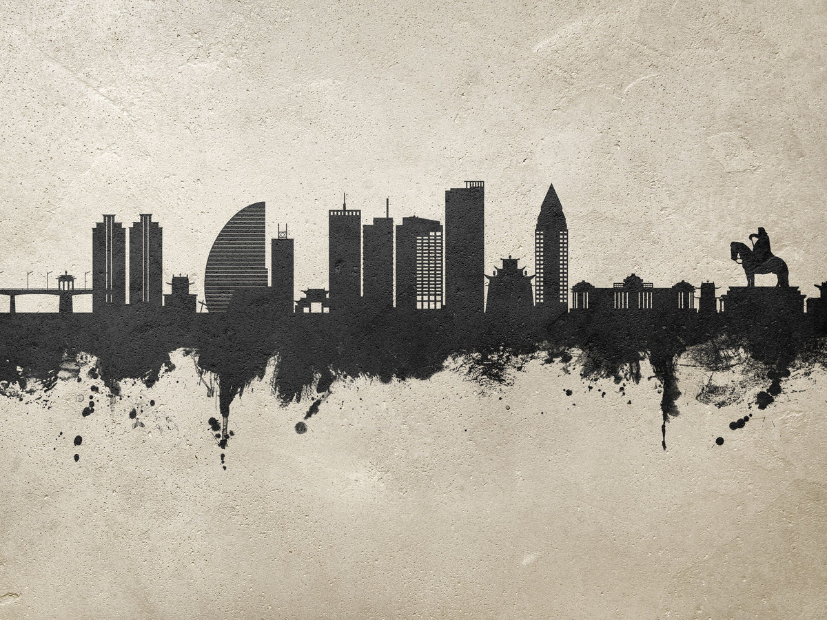 Ulaanbaatar Mongolia Skyline Concrete Mural Wallpaper - pure wallpaper artwork
