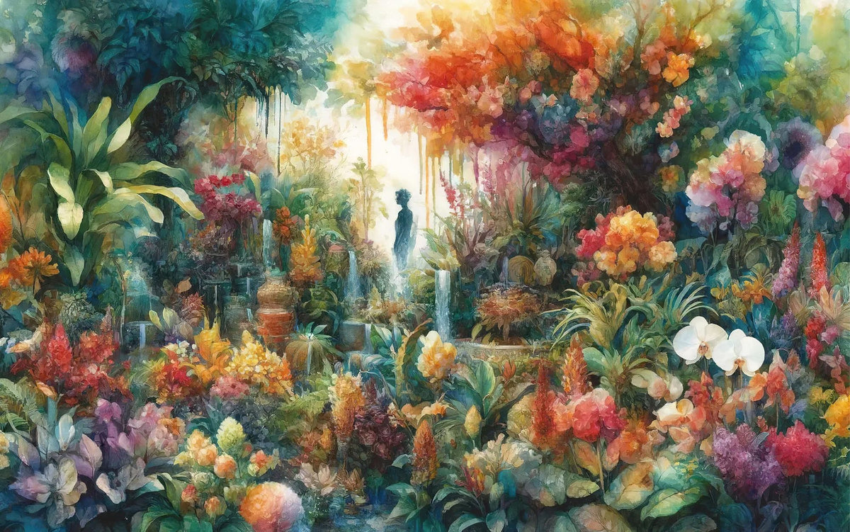 Lush Garden of Eden At Sunrise Mural Wallpaper - pure wallpaper artwork
