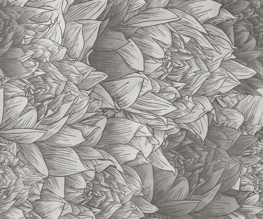 Chasing Dahlia Gray Mural Wallpaper