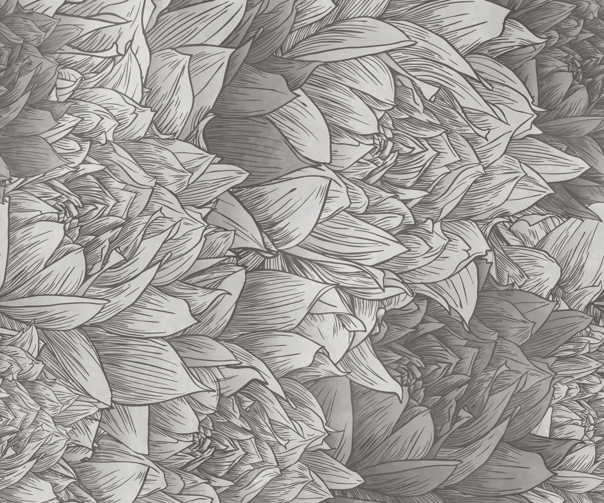 Chasing Dahlia Gray Mural Wallpaper - pure wallpaper artwork