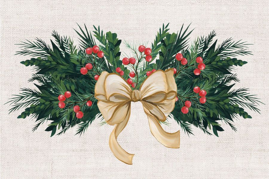Evergreen Christmas I Mural Wallpaper