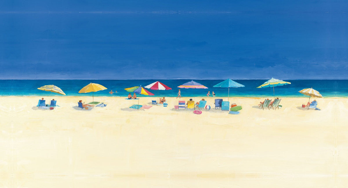 Day At the Beach Mural Wallpaper - Blue Tone - pure wallpaper artwork
