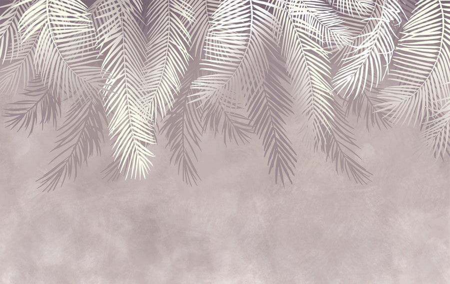 Palm Leaf Wallpaper Mural – Tropical Wall Mural – Palms Above, Dusty Pink printable artwork