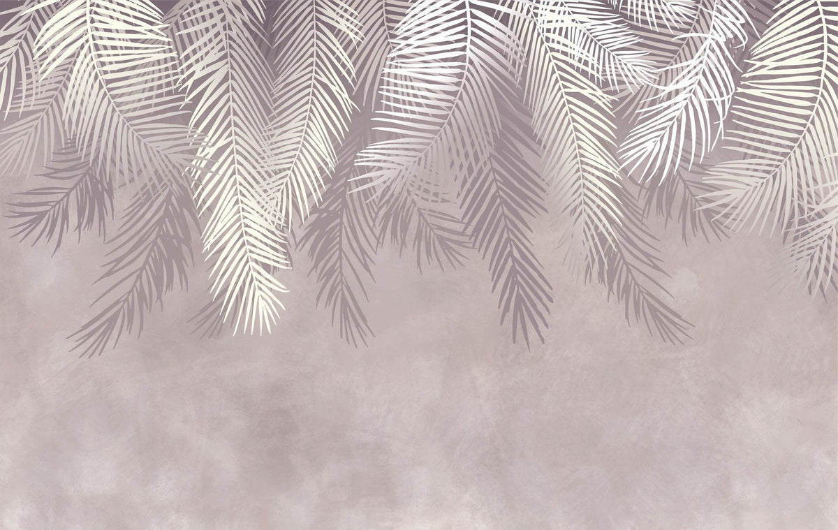 Palms Above, Dusty Pink Mural Wallpaper - pure wallpaper artwork