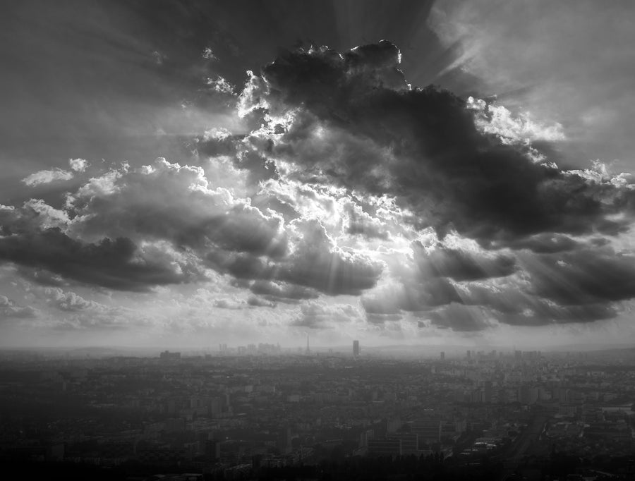 Paris, Foggy Day Mural Wallpaper