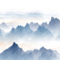Mountain Landscape Brush Mural Wallpaper - pure wallpaper artwork