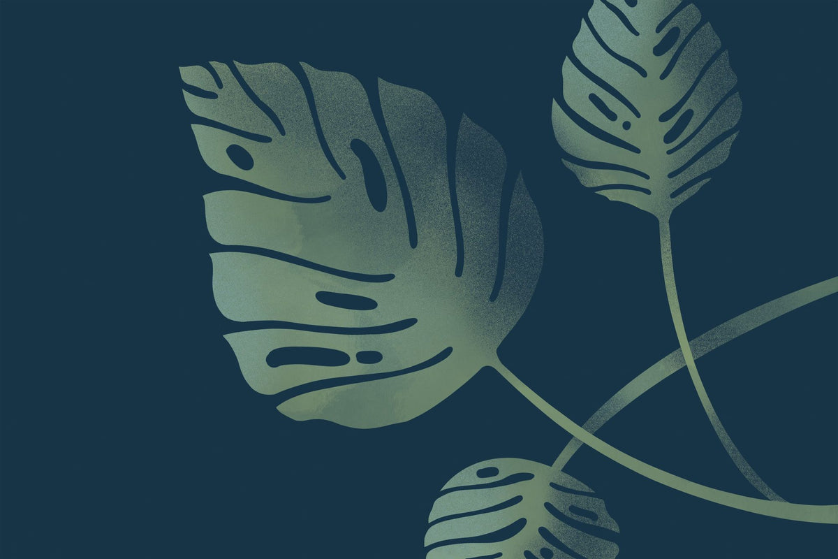 Monstera V Mural Wallpaper - pure wallpaper artwork
