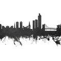 Oslo Skyline Black & White Mural Wallpaper - pure wallpaper artwork