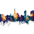 Limerick Ireland Skyline Blue & Bronze Mural Wallpaper - pure wallpaper artwork