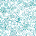 Kala Flowers Turqouise on White Mural Wallpaper - pure wallpaper artwork