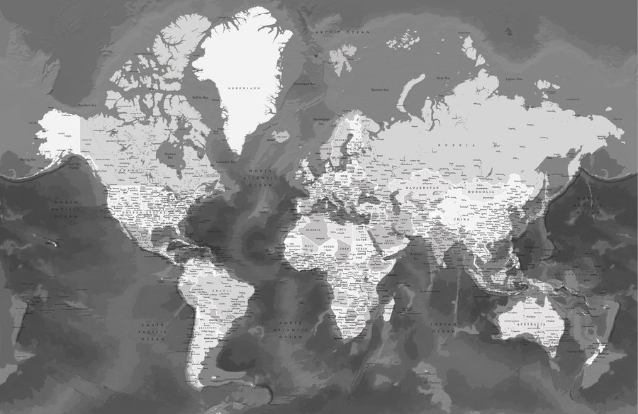 World Map Cities - Patwin Mural Wallpaper