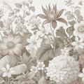 Dahlia Days, Greige Mural Wallpaper - pure wallpaper artwork