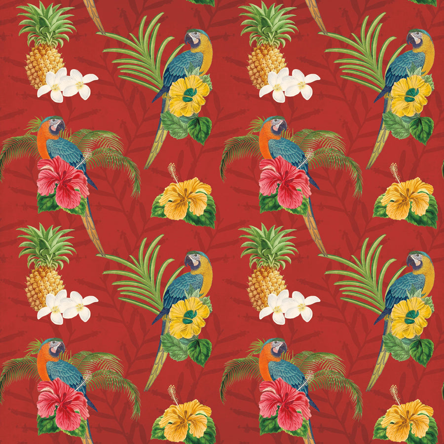 Parrot Paradise Red Mural Wallpaper