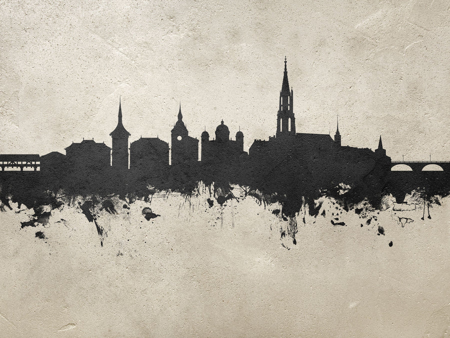 Bern Switzerland Skyline Concrete Mural Wallpaper