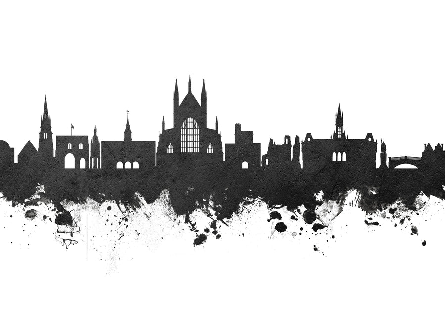 Winchester England Skyline Black & White Mural Wallpaper