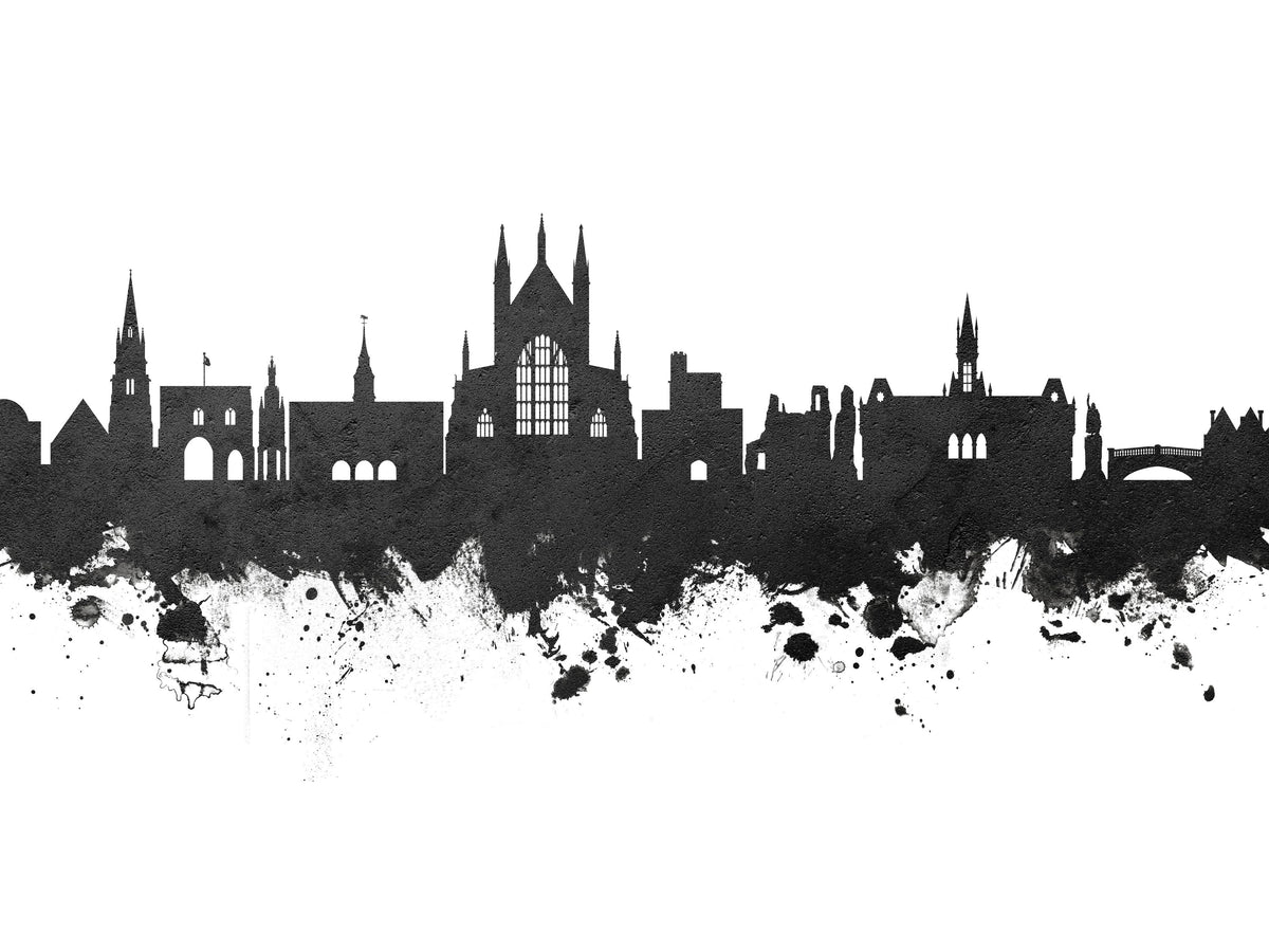 Winchester England Skyline Black & White Mural Wallpaper - pure wallpaper artwork