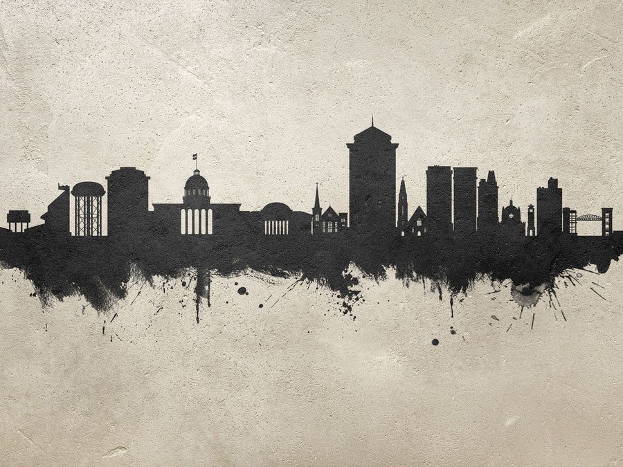 Montgomery Alabama Skyline Concrete Mural Wallpaper