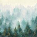 Misty Forest Mural Wallpaper - pure wallpaper artwork