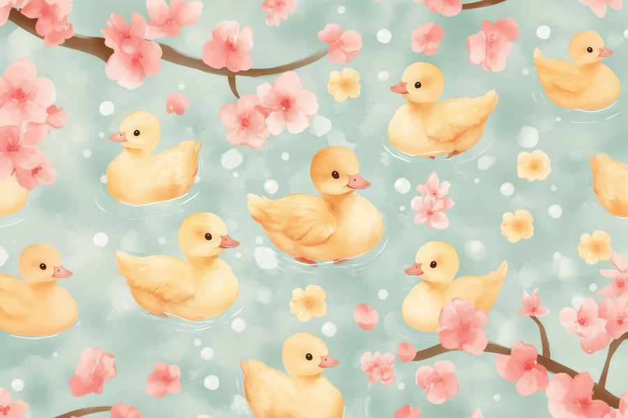Darling Ducklings Mural Wallpaper